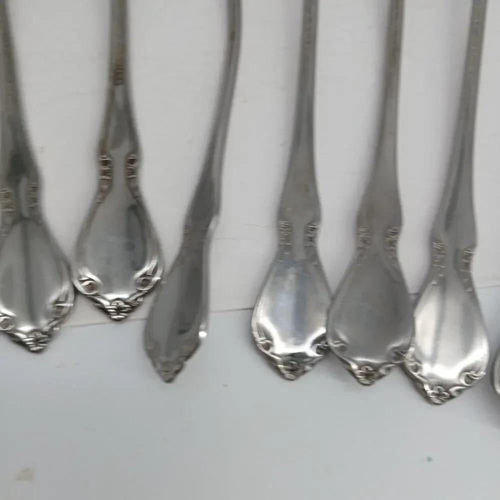 5+2X LH Tsp Oneida CHATEAU Stainless Flatware Long Handle Tea SPOONS Glossy USA